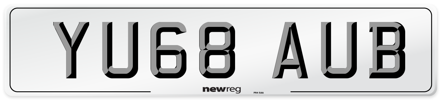 YU68 AUB Number Plate from New Reg